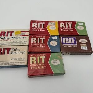 Vintage RIT Dye Lot – Color Remover, Whitener & Tint Packets 7pc Bundle
